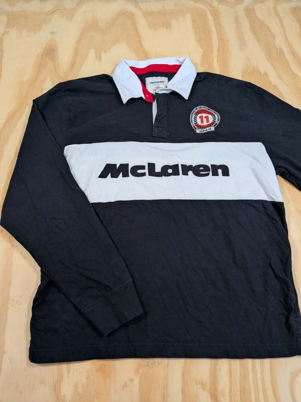 Hollister x McLaren F1 Team Long Sleeve Rugby Shirt, Size L 1988 MP4/4 Champions